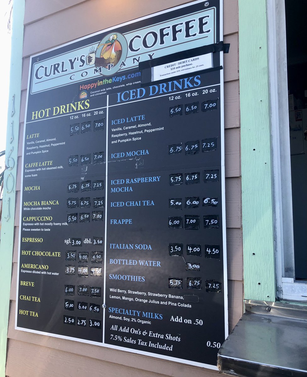 Kayak rental on the east.
Coffee drive through on the west. 
Nicely down Curley’s.
#floridakeys
#marathon
#bestcoffee