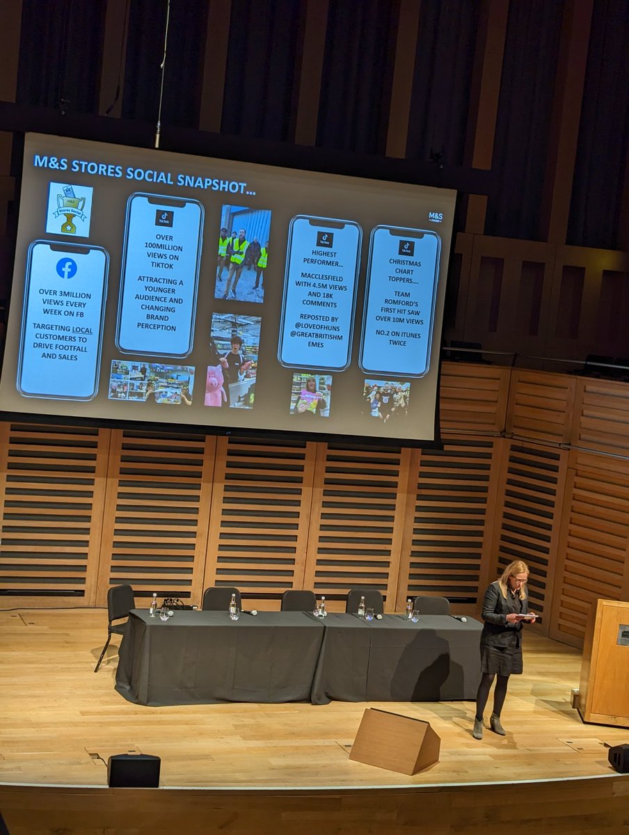 TheGrocerVision's tweet photo. One post, 4.5 million views!?!
They've been name-checked in other sessions and now @sharrycramond, marketing director at @marksandspencer is telling us all about how the retailer took TikTok by storm. #GenZConference https://t.co/Ti0lZBGpKB
