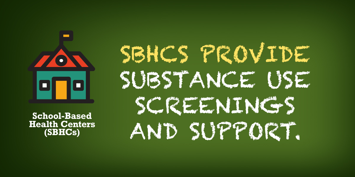 Interested in learning more about what SBHCs offer in Delaware? SBHCs have been associated with reduced substance abuse. Substance use screenings are one of the many services offered. Learn more at bit.ly/39cxnNc. #NationalDrugandAlcoholFactsWeek