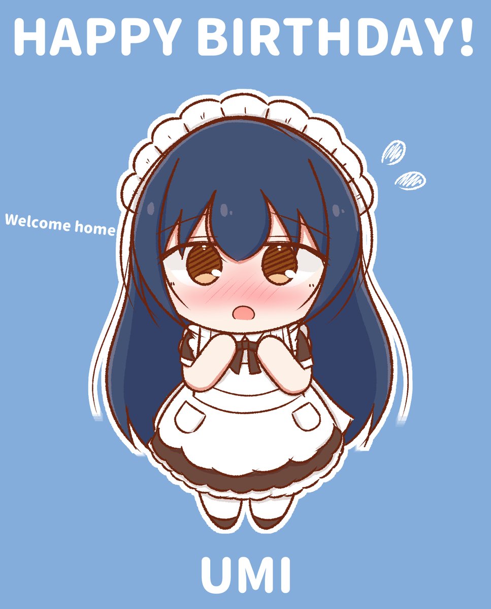 1girl solo chibi maid headdress maid blush long hair  illustration images