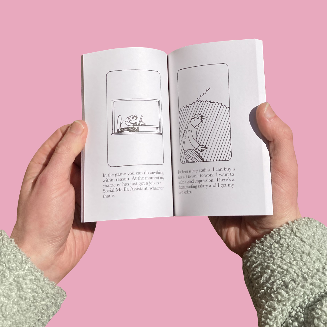 gergemanson's tweet photo. I’ve made another book! My second little A6 collection of comics made over the last couple of years, mostly for the first time in print. Eight short stories about posting letters, showering etc. Available now on my website now. In a few shops soon. https://t.co/W0UF1VBsyE https://t.co/rrrI4B9ooz