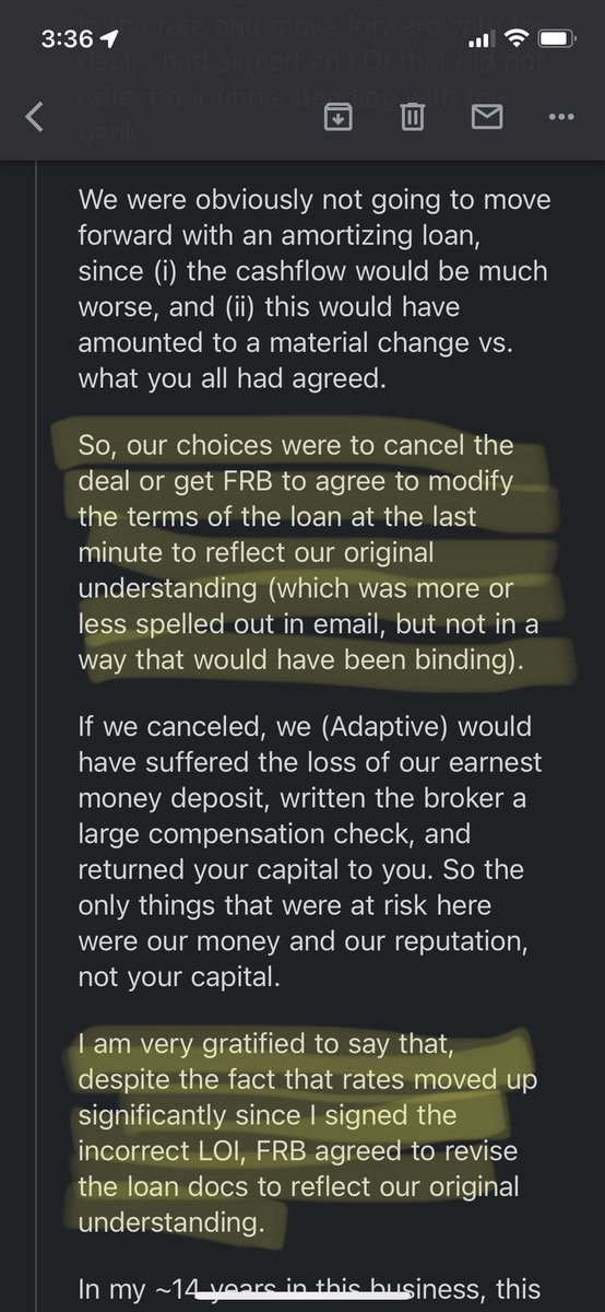 moseskagan's tweet photo. Struggled w whether to post this, bc it makes me look so bad, but:

One reason I love @firstrepublic: 

More than other banks w which we’ve worked, they *show* us they value our relationship.

For one example, read this excerpt from a note I sent some of our LPs last year. https://t.co/1lkzCz2Df3