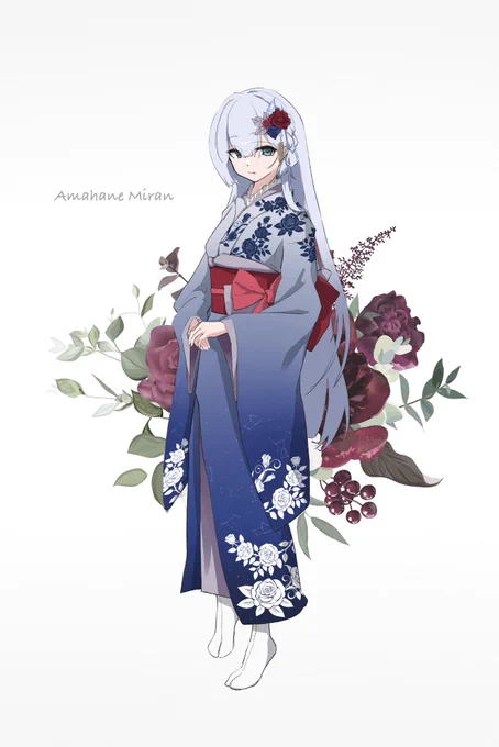 夜桜お七を聞いて和装を描きたくなりました。#みらんこれくしょん 