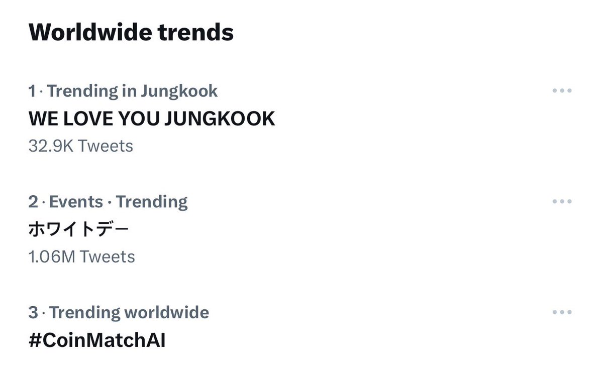 JJK_Times's tweet photo. “WE LOVE YOU JUNGKOOK” is trending worldwide at #1 and in the United States at #2 https://t.co/vB7vYQjTws
