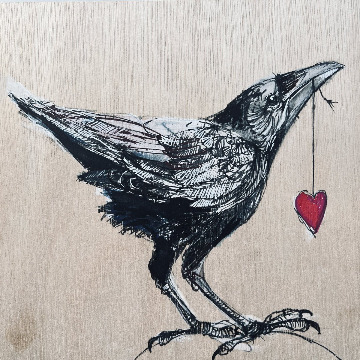 Anyone need some corvid love? #ArtistOnTwitter I think I do. Posca on board ❤️