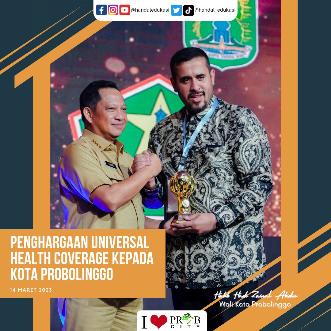 handal_edukasi's tweet photo. Alhamdulillah Kota Probolinggo menerima penghargaan dari BPJS Kesehatan dimana Kota Probolinggo telah mencapai tingkat kepesertaan Universal Health Coverage (UHC) mencapai 99,91% dari jumlah masyarakatnya. https://t.co/3AjnRgIDfM