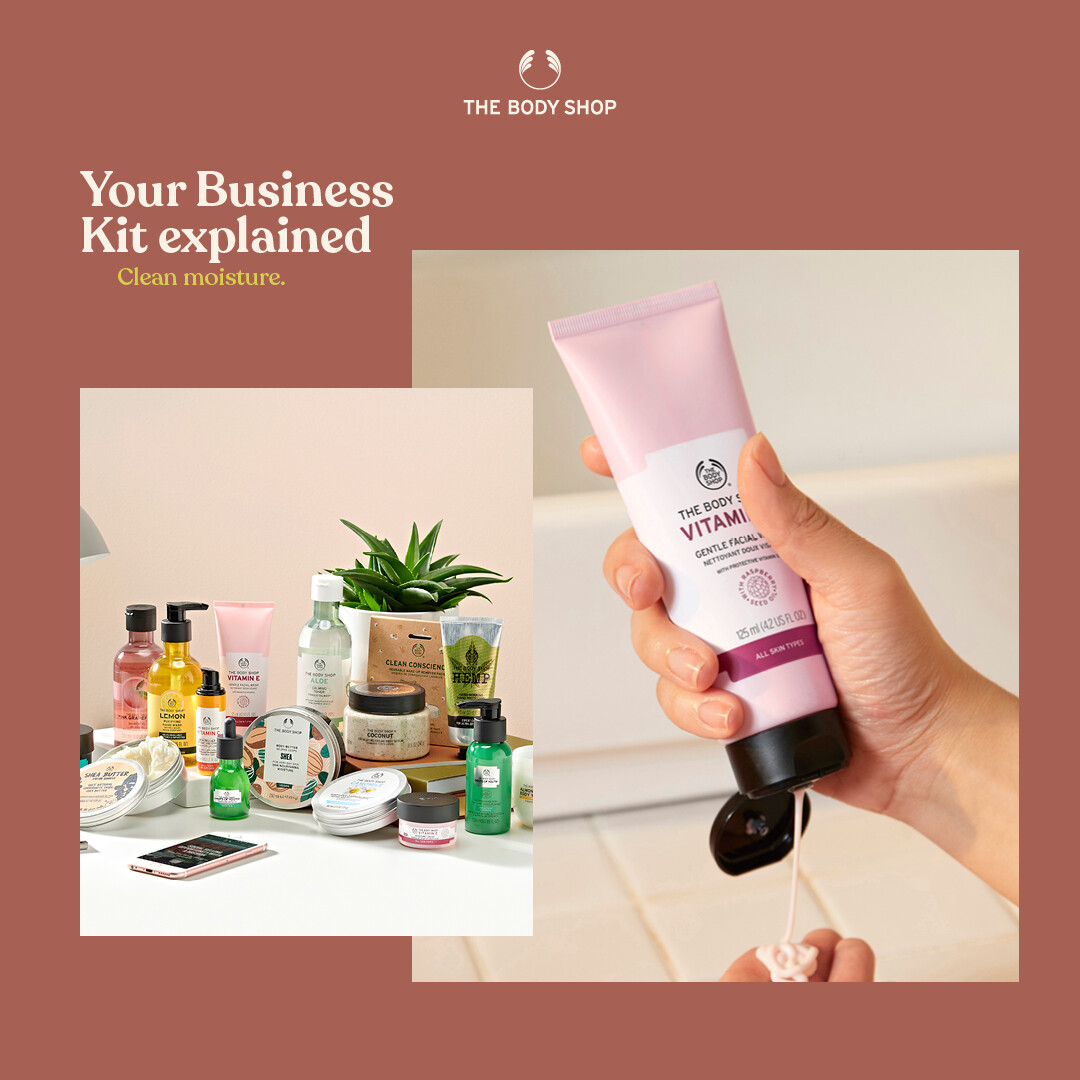 One of my favourites is our Vitamin E Gentle Facial Wash - a daily use cleanser that helps clean your face without removing its natural moisture. 
Reach out to me to order your Business Kit today and let's get to work! 😍

#BusinessKit #VitaminE #TheBodyShop #TBSAH