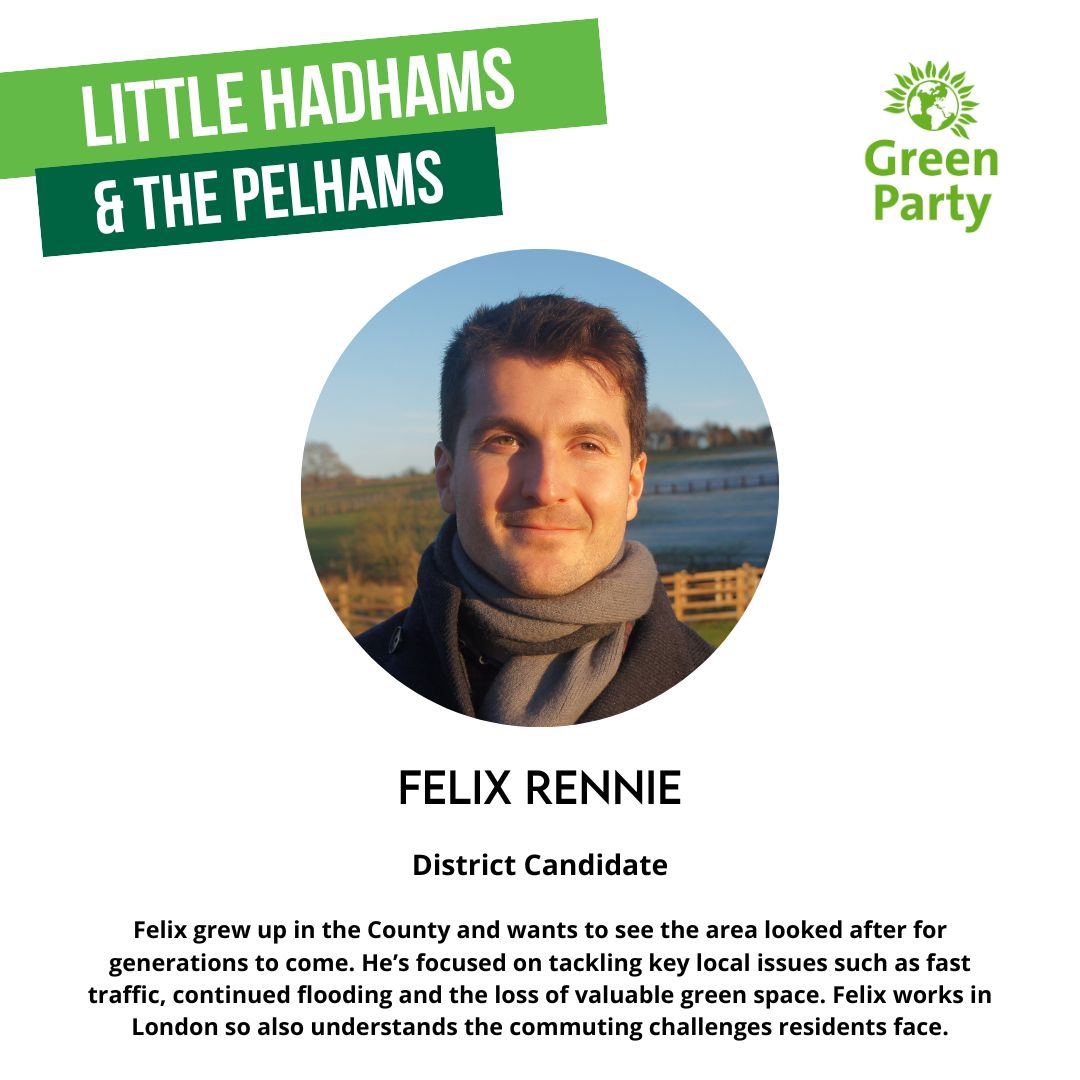 EastHertsGreen's tweet photo. Meet your local #GreenParty candidates who will be standing in the upcoming May 4th 2023 elections to represent a number of rural wards at East Herts District Council!

John Dunlop, Tim Hoskins and Felix Rennie.

#Hunsdon #HertfordHeath #LittleHadham #EastHertfordshire #VoteGreen https://t.co/R4yABrI22M