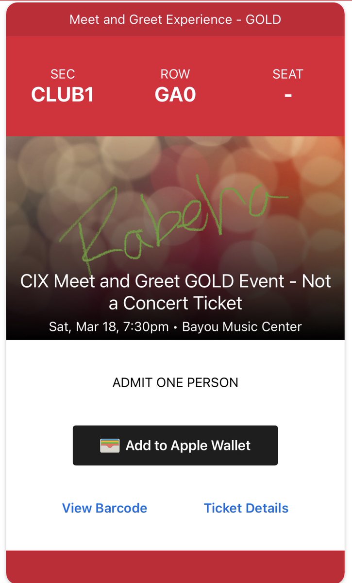 Rabeha__k__'s tweet photo. Selling My CIX Meet and Greet GOLD for Houston 
🥺🥺😭
Includes : 
- Early entry 
- Soundcheck 
- Exclusive PC set https://t.co/eGkTot7w2K