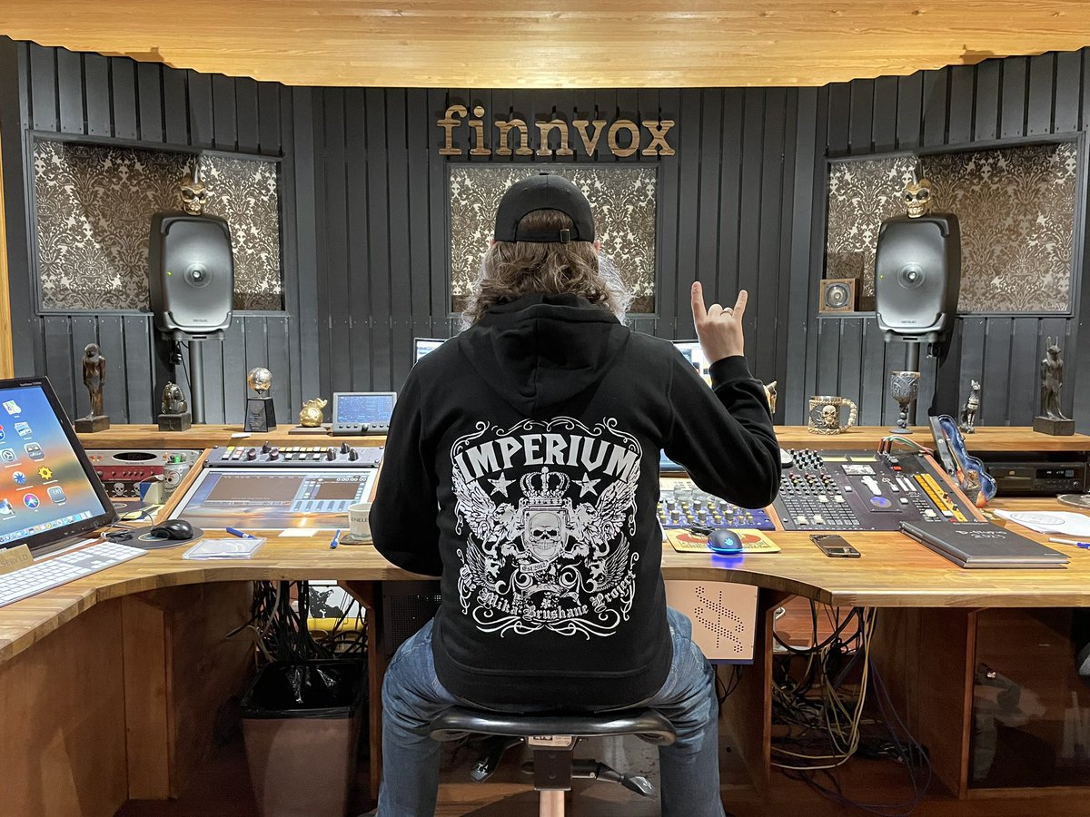 Mastering the new album Finnvox Studios with Mika Jussila🤘Production is now done, next step is publishing the album!💿 More info soon… #imperium #melodicrock #aor #finnvox #mikajussila #newalbum2023