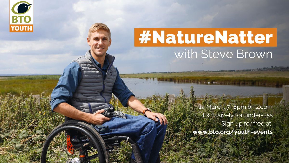 Join me tonight at 7pm for #BTOYouth Nature Natter. 

Under 25s are invited to join the online event. Book your FREE ticket 👉 bto.org/community/even…

📅 Tuesday 14 March, 19:00
🖥️ Zoom

#NatureNatters #OnlineEvent #YoungBirder #YoungNaturalist