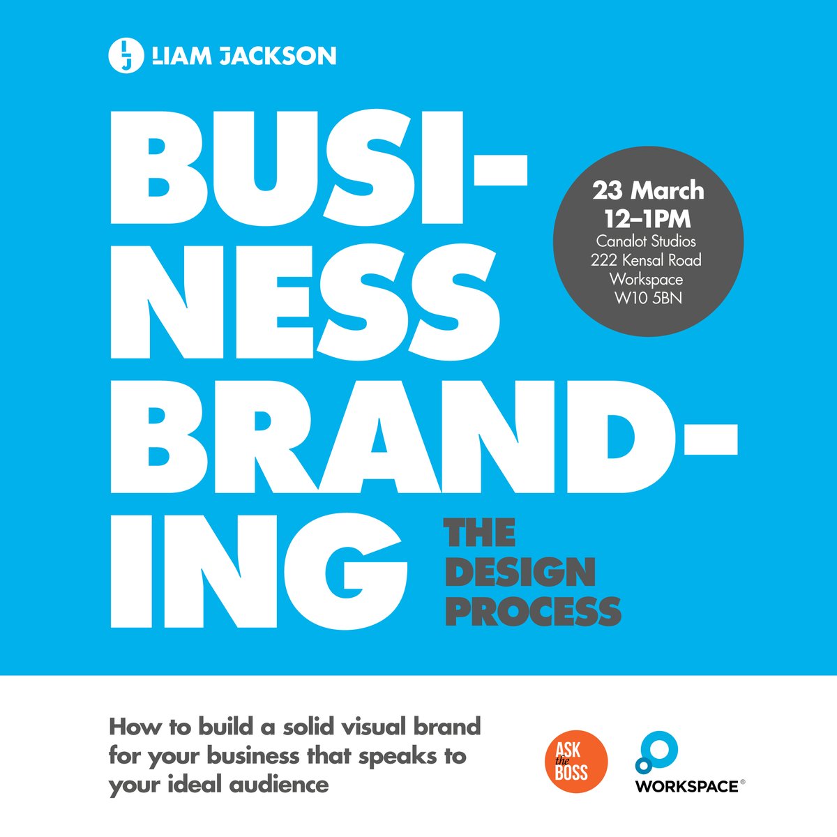 askthebossUK's tweet photo. We are hosting a FREE workshop with guest speaker the Award-Winning Graphic Designer @liam_j_graphics  who will share his experience and tips on Visual Business Branding.

Spaces are limited, book now!

In collaboration with @WorkspaceGroup 

https://t.co/s16Ni86pJg https://t.co/XDRKO7NAFx