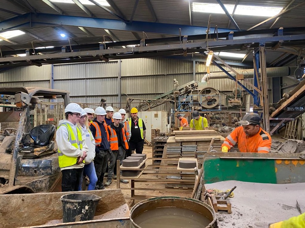 A great visit with trainee brick layers from the <a href="/ERCollege/">East Riding College</a> taking a look round the factory and seeing the brick making process from start to finish.
Wonderful to see these trainees looking to develop their skills. Good luck to all of you!
#brickarchitecture #bricklaying #british