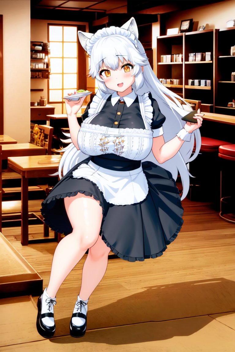 AI描きプログラムでホッキョクギツネのメイド服装姿を作ってみました🦊🍰

#けものフレンズ
#stablediffusion 
#AIイラスト #AIart 