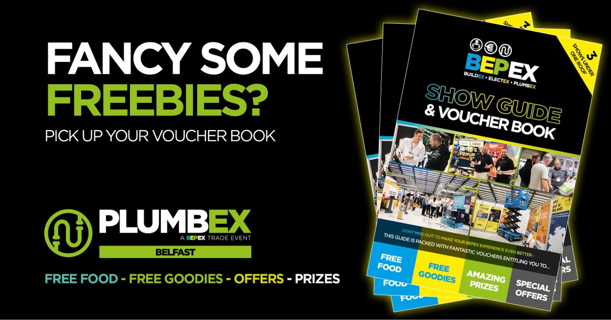 📢Exclusive offers just for you!
Pick up a free voucher booklet and show guide when you arrive at PLUMBEX Belfast! 🙌
Pre-register here 👉 bit.ly/3Zug4Mq
📍 TEC, Belfast
📅 Wed 29th March, 4pm – 9pm and Thurs 30th March, 9:30am – 4pm

#PLUMBEX23 #BEPEX2023 #plumbing