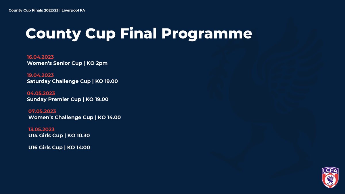 Liverpool County FA on Twitter "COUNTY CUP FINALS 🏆 We're delighted