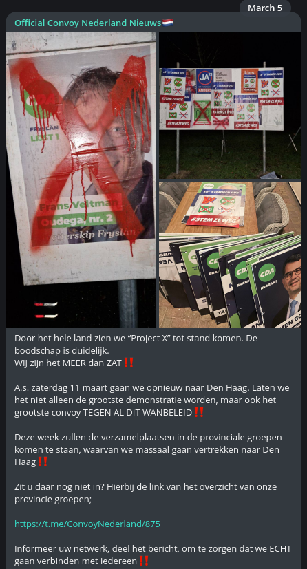 wappiewatcher's tweet photo. Convoy Nederland vind het slopen wel prima . Filmpje (https://t.co/2jsLpGvXkc) mogelijk interessant voor @Pol_OostBrabant (cc @politie, @CDABrabant ) https://t.co/4wJg8XHdiU