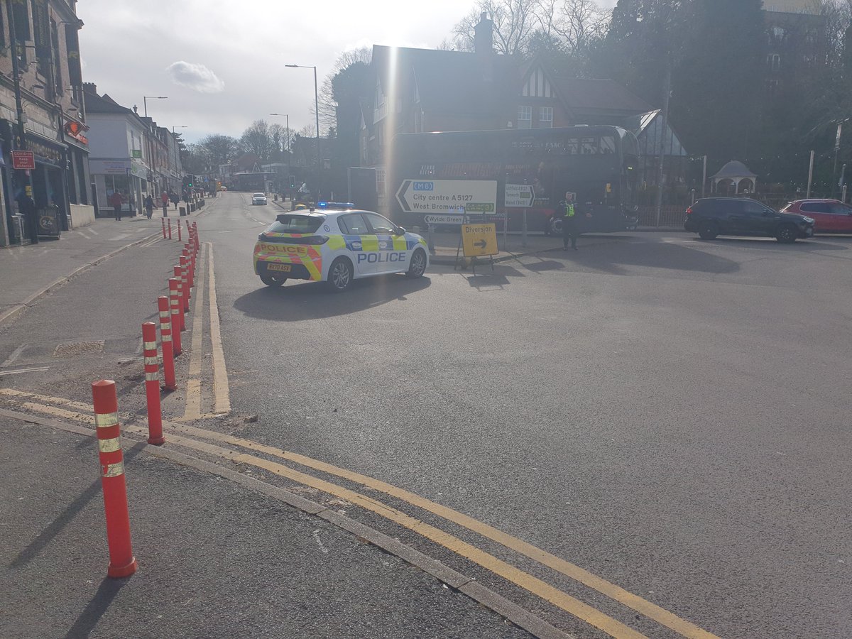 Our officers are currently working on road closure on Birmingham Road at the roundabout with Brassington Avenue. Please allow yourself enough time to find an alternate route prior to travelling <a href="/WMPolice/">West Midlands Police</a>