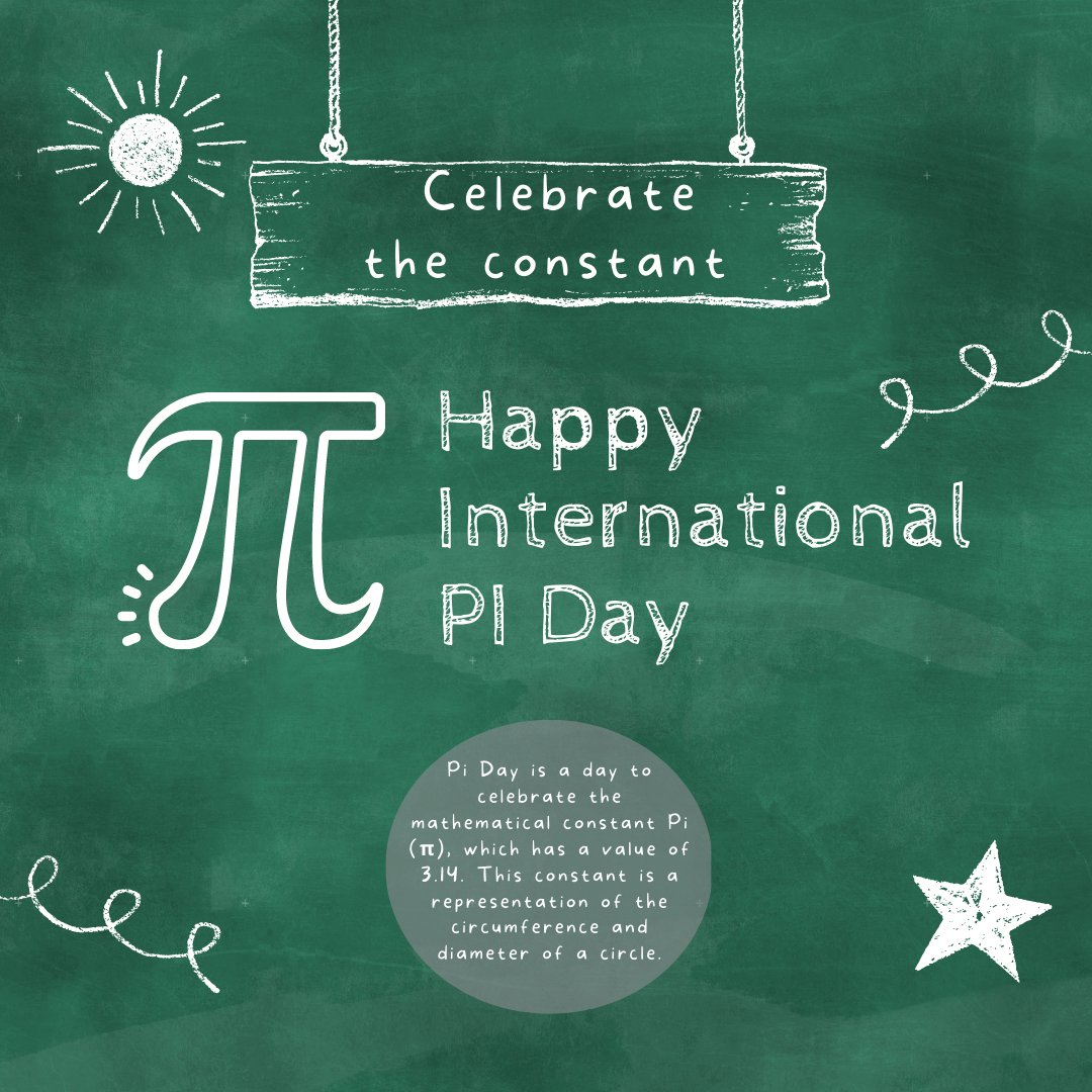 MSJCedu's tweet photo. May the happiness in your life be as constant as Pi. Happy #InternationalPiDay!
#MathisGreat
#CelebratetheConstant
#BeRound https://t.co/BLCS13KfCz