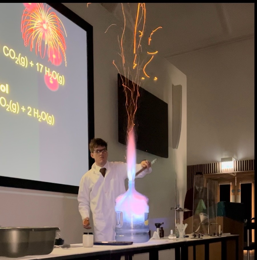 CharterhouseSch's tweet photo. 'The Science of Fireworks' lecture was a huge success yesterday with the 150 Year 7 pupils from one of our local partnership schools.  Today we are  live-streaming it to 80 pupils in Charterhouse Malaysia as part of our British Science Week programme.

#BritishScienceWeek https://t.co/W4OxF6gDQg