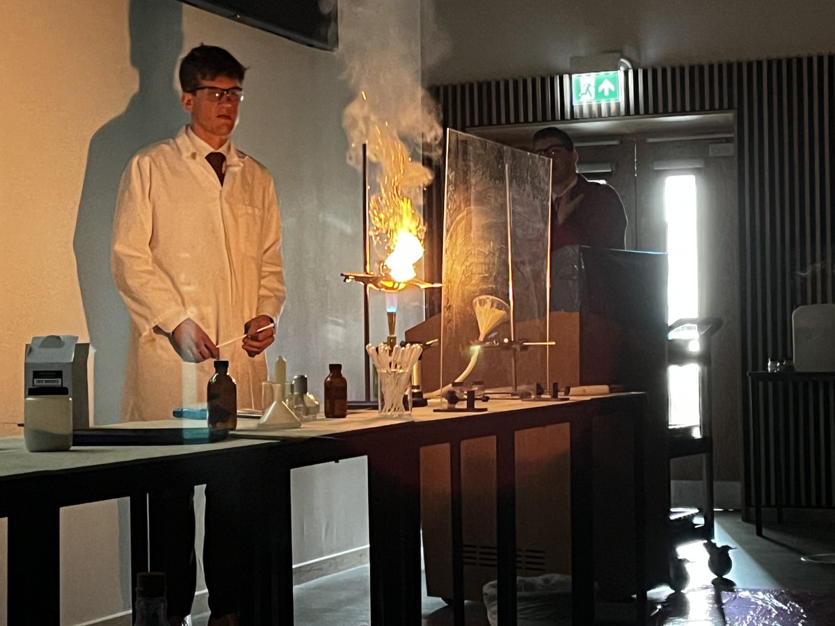 CharterhouseSch's tweet photo. 'The Science of Fireworks' lecture was a huge success yesterday with the 150 Year 7 pupils from one of our local partnership schools.  Today we are  live-streaming it to 80 pupils in Charterhouse Malaysia as part of our British Science Week programme.

#BritishScienceWeek https://t.co/W4OxF6gDQg