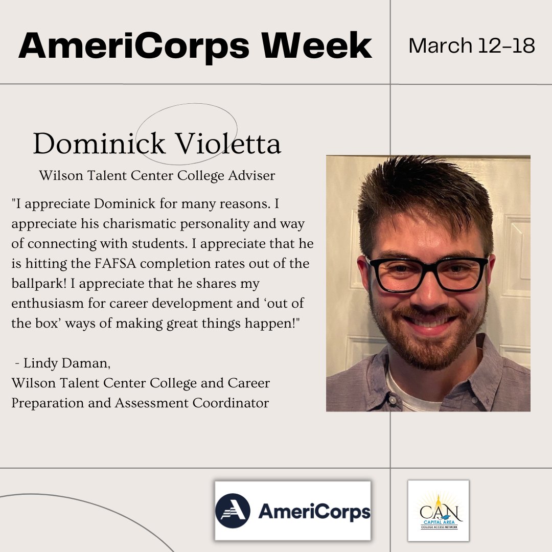 CapitalAreaCAN's tweet photo. Happy AmeriCorps Week! We've asked the supervisors at each host site to share some kind words about our AmeriCorps members. Thank you for all you do! @msu_cac @WilsonTalentCtr #AmeriCorpsWeek #MIACWeek https://t.co/iRzWAxrHY2