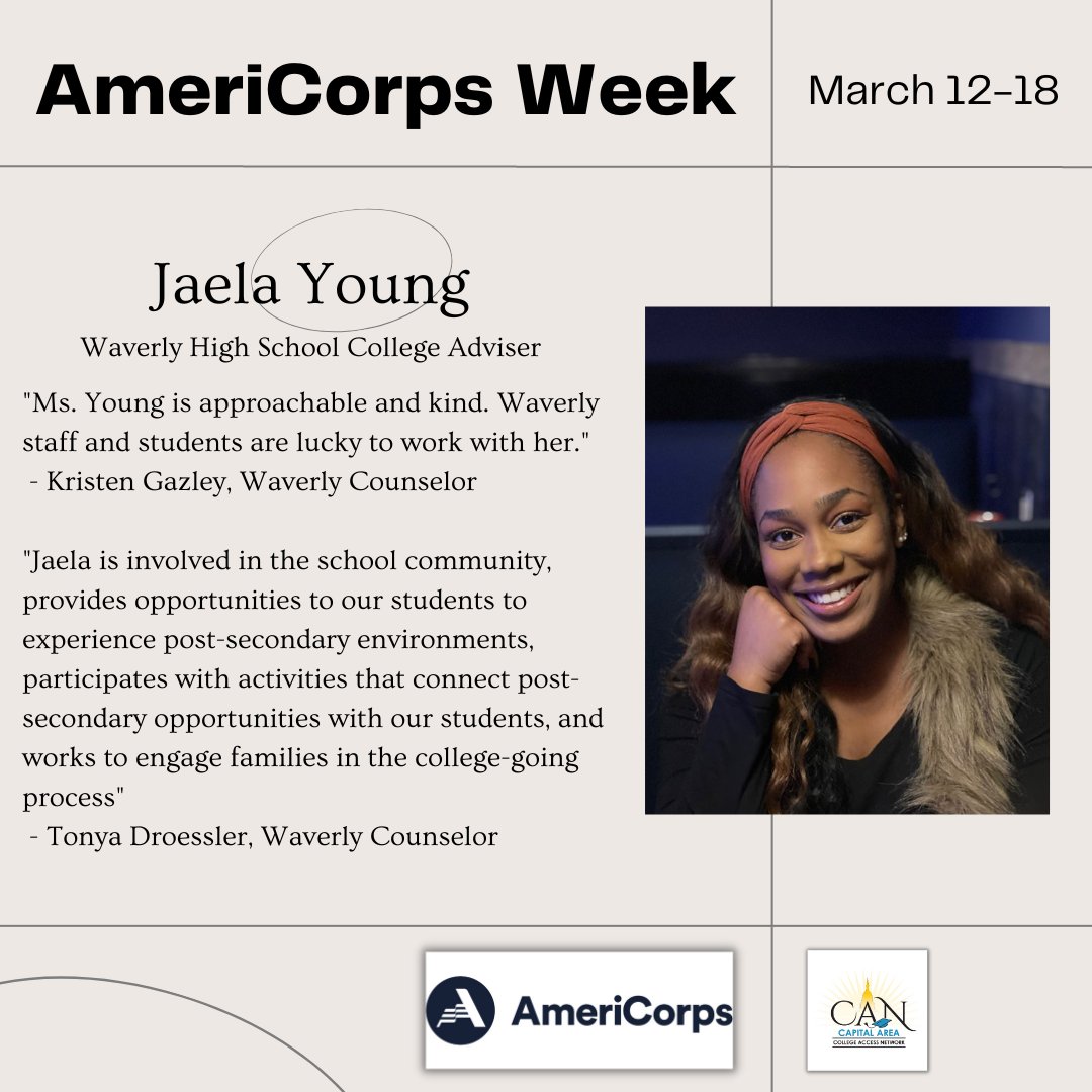 CapitalAreaCAN's tweet photo. Happy AmeriCorps Week! We've asked the supervisors at each host site to share some kind words about our AmeriCorps members. Thank you for all you do! @msu_cac @WilsonTalentCtr #AmeriCorpsWeek #MIACWeek https://t.co/iRzWAxrHY2