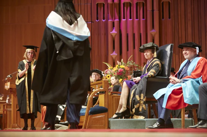 The Chancellor of the University of London, HRH The Princess Royal at our graduation ceremony alongside our leadership team