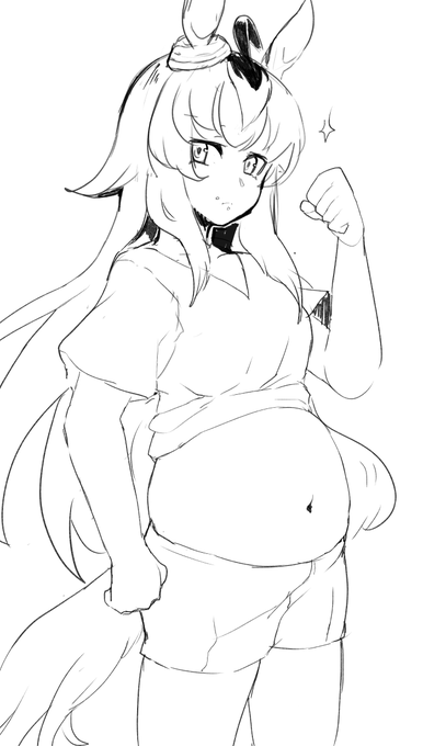 うまむすめしの寝巻きのオグリかわいいなって絵 