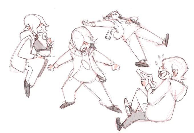 Boy character choices (I ended up going with the moody one) and pose sheet 