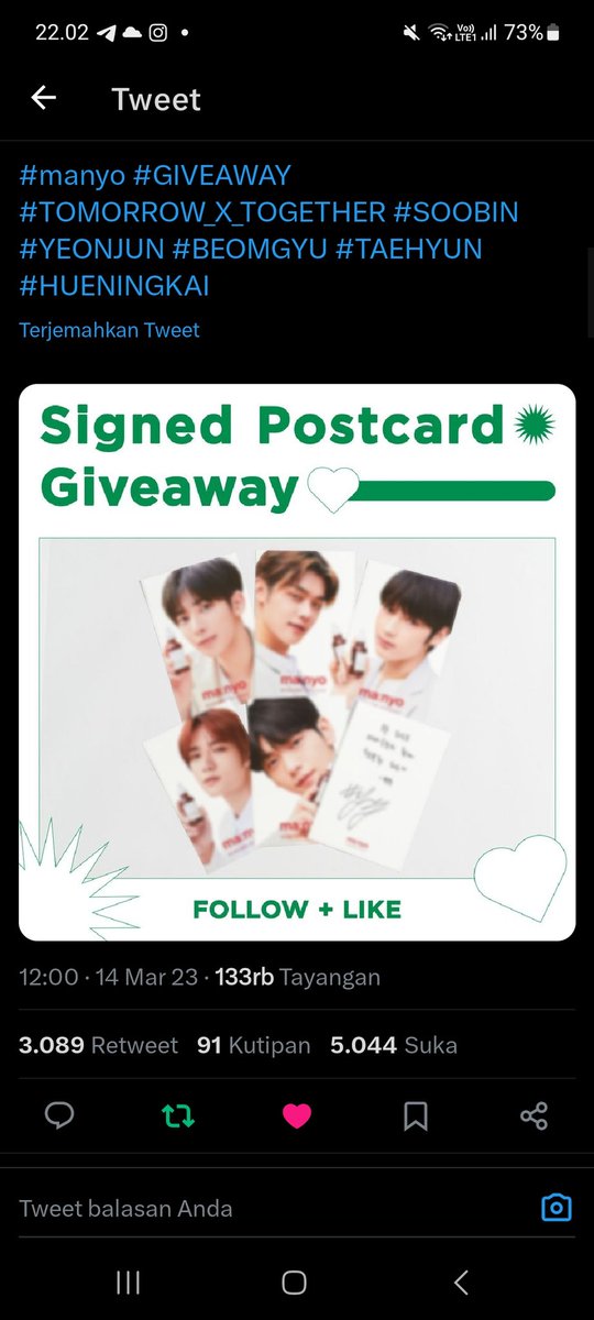 paztelizer_twt's tweet photo. @manyo_global Done, wish me luck 💙 https://t.co/Di2uulG0fG