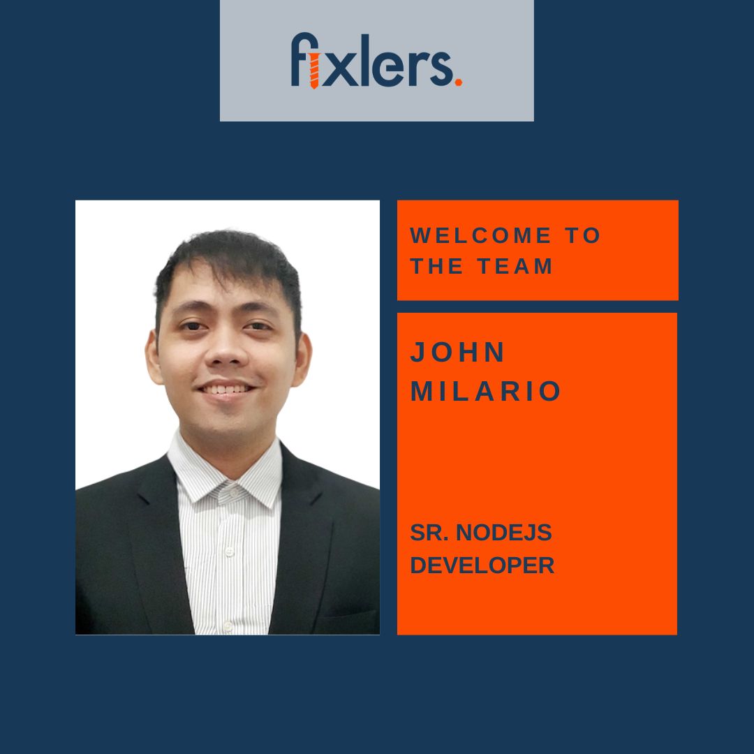 fixlers_com's tweet photo. We're excited to announce that John has joined the @Fixlers team as our new Sr Node.js Developer. We're thrilled to have his expertise on board and can't wait to see the amazing work we'll accomplish together. #nodejs #developer #hiring #teamwork #newhire https://t.co/a6Smu0Rw4H