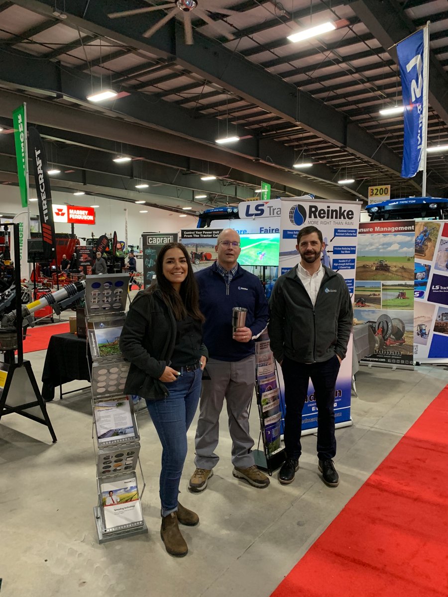 CadmanPower's tweet photo. Good morning from @OttawaFarmShow 👋
Come visit your Ontario reps at booth 3101 today - Thursday. 
Thank you to our @Reinke_Irr TM for making the trip up. #ontag #ovfs23 #ovfs https://t.co/ghwy58XCs0