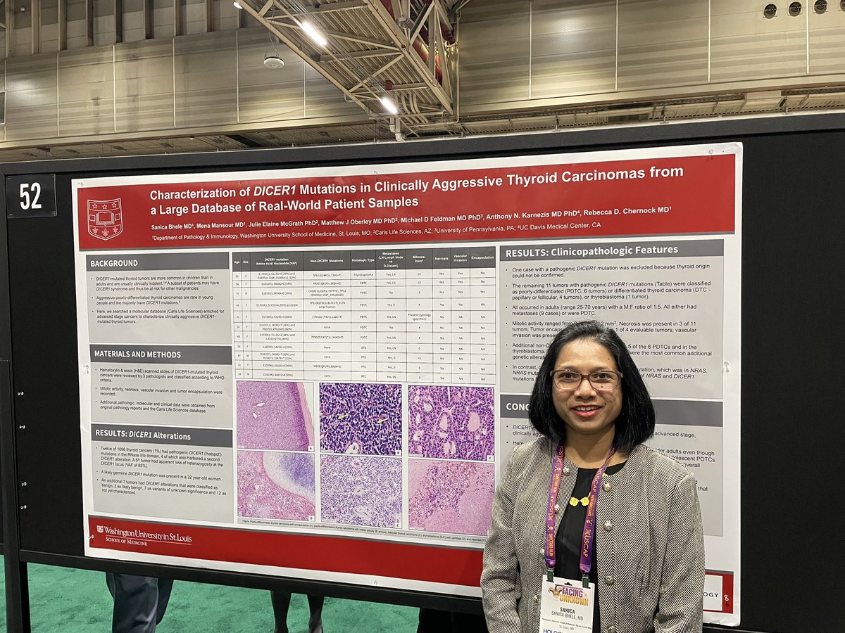 Proud of our #ENTpath fellow @SanicaBheleMD. Visit our poster @washupathedu @wusm_pathology #USCAP2023 #USCAP23