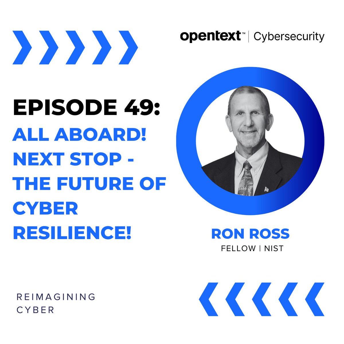 PrivacyReggie's tweet photo. All Aboard! Next Stop for the Reimagining Cyber Podcast🎙️ is the “Future of #CyberResilience!” 

🎧 Listen in as @ronrossecure discusses two of his special NIST publications. | #Cybersecurity @OpenTextSec #MyCompany https://t.co/w4dNfxhDoA https://t.co/rCsCo0CCJZ
