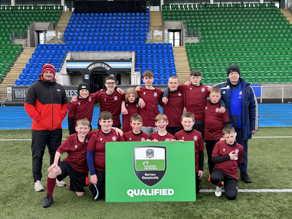FHSPhysicalEd's tweet photo. Delighted to announce @FalkirkHigh were the WINNERS of today’s Qualifying round of the @GlasgowWarriors 🏉 Tournament at Scotstoun Stadium &amp; will return to compete in the semi finals in April! 

A huge well done to EVERY player today, a massive TEAM effort! 👏🏼👏🏼👏🏼 #weareFHS 🎉🤩 https://t.co/89Qb8lr0gB