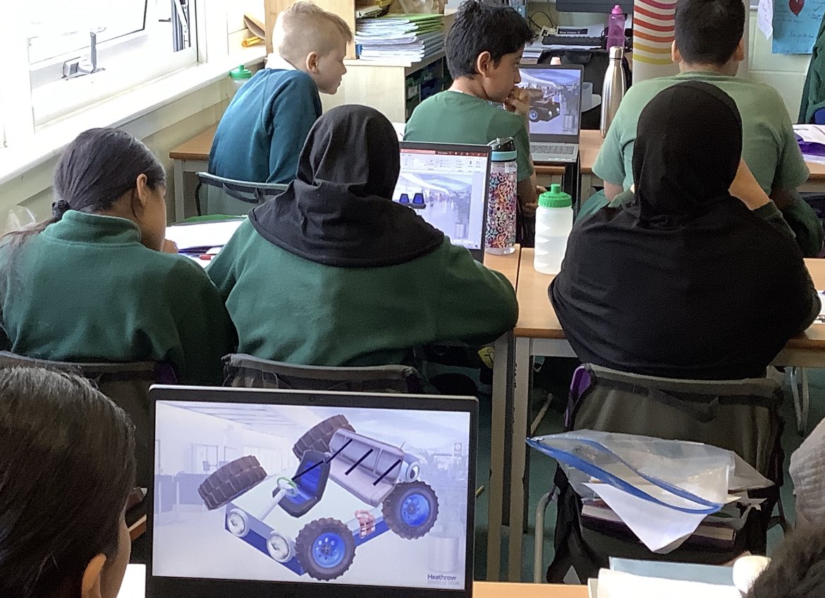 PennWoodSchool's tweet photo. As Heathrow Explorers, they came up with design ideas for a transport solution that will make travel throughout the airport even more sustainable.  It was an enjoyable way for Year 6 to explore roles at the airport while developing the core Heathrow World of Work skills. https://t.co/IlV6SUB6qs