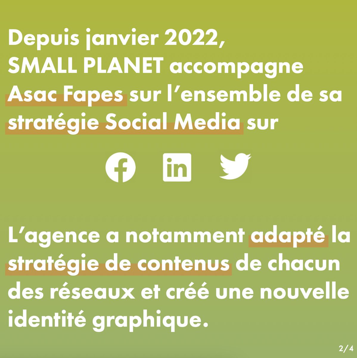 smallplanetCom's tweet image. Cette semaine nous vous partageons le dispositif Social Media pour @AsacFapes , Association d'épargnants spécialisée en Assurance Vie !

Au menu : du LinkedIn, du Facebook et une petite touche de Twitter ! 
Bonne lecture 😉