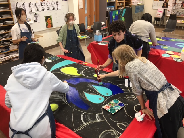 ed_simona's tweet photo. After an exciting and laborious process of creating paper mache for props and big scale design for mandala, the work of our MYP  artists/ students shined in the theater production "Harun and the Sea of Stories" . Genuine collaboration  @ISBLearning https://t.co/WxXimM9YOl