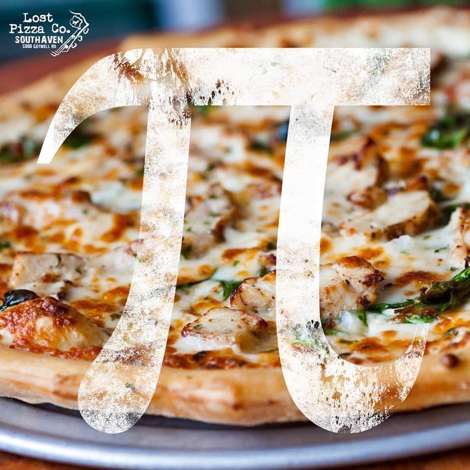 GetLostPizza's tweet photo. Happy Pi Day! If you haven't figured it out, we're pretty fond of the pizza pie. 🍕💯 https://t.co/hGk6GbG7ry