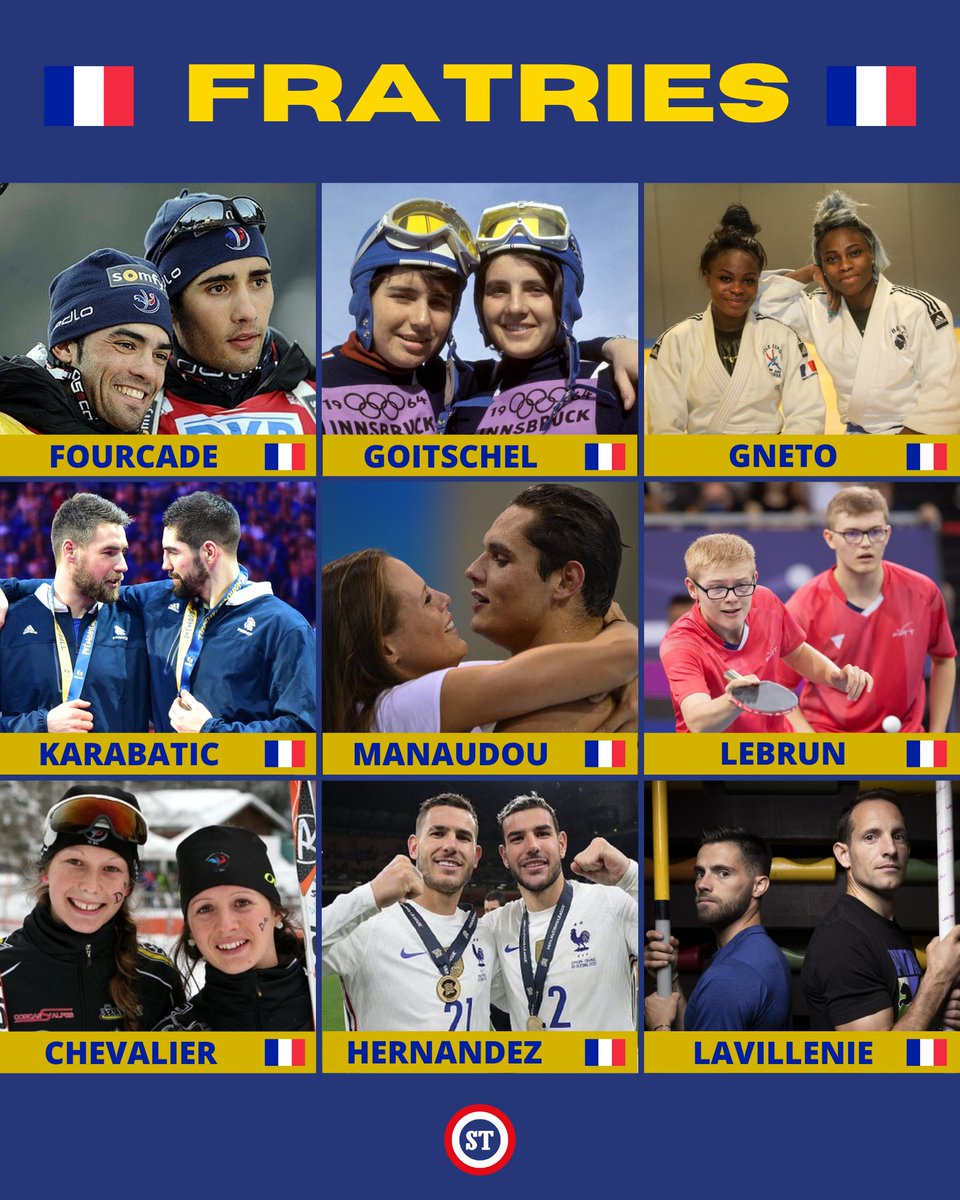 🇫🇷 Les fratries dans le sport Français 🤩

Et oui, le sport c’est souvent une affaire de famille 🤝