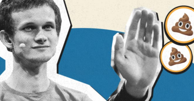 Bscunity's tweet image. Vitalik Buterin opposed the projects with no “redeeming cultural or moral value” and dumped shitcoins airdropped to him. Read how it affected their prices and what was the community’s reaction at 👀
