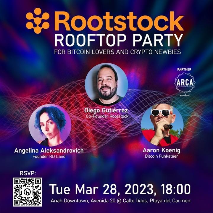 Our CEO @nine_troubles will be repping RD Land at Rootstock rooftop party with <a href="/dieguito/">Diego 'Aequalitatem Honoris' Gutierrez-Zaldivar</a> 🍾

Join us in this real life event 👇,

eventbrite.com.mx/e/rootstock-ro…

#Event #Web3 #Bitcoin