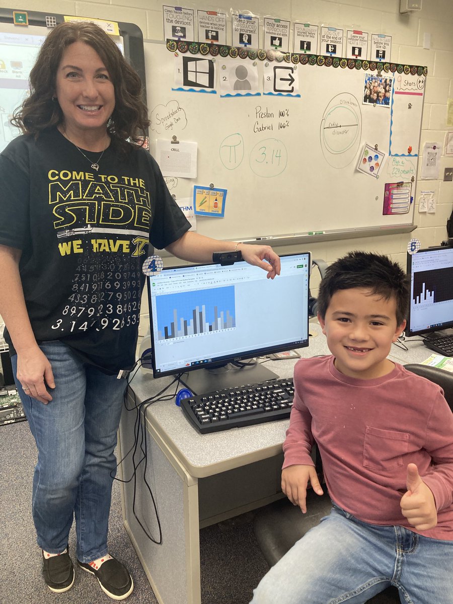 LHESTech's tweet photo. Happy Pi Day! Mrs. Ritacco’s Class Celebrating Pi Day by creating a Pi-Line Skyline in the Tech Lab! ⁦@jodiritacco⁩ https://t.co/TBXUHxFUhy
