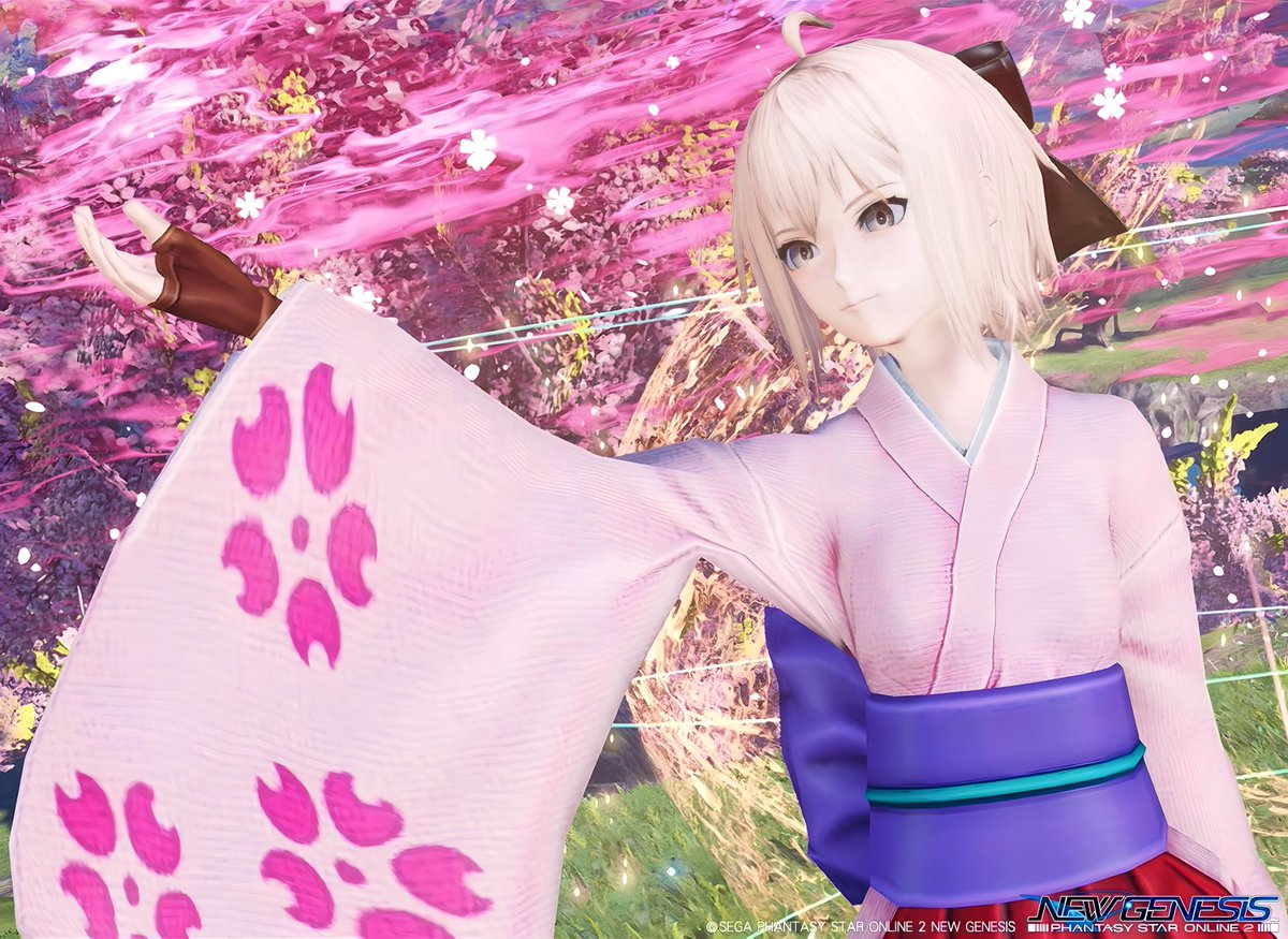 shikiship10's tweet photo. #PSO2NGS__SS 
 #メンテの日なのでSSを貼る
 #PSO2で聖杯戦争
 #シキのぷそライフ
春の訪れ🌸
桜と共に、
沖田さん大勝利〜✨ https://t.co/jiTr2Hsl5s