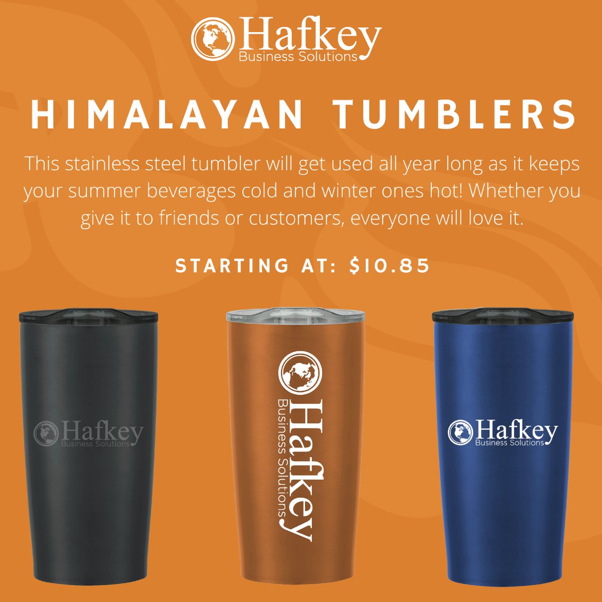 HafkeyBS's tweet photo. Hot item Tuesday: Himalayan Tumblers

This stainless steel tumbler will get used all year long as it keeps your summer beverages cold and winter ones hot!

Call us at Hafkey for more promotional ideas!

#graphicdesign #printing #promoideas #promotionalitems #marketing #chicago https://t.co/KZEnURoFZh