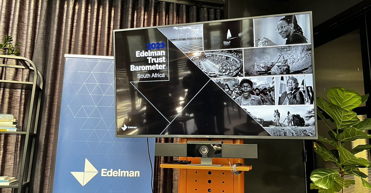 Standing by to unpack the state of trust in South Africa.

The latest @EdelmanAfrica’s #TrustBarometer is being launched today. 

My panelists @MandyWiener @bonang_mohale Ravi Naidoo & @buzays will go through the findings with me this evening.