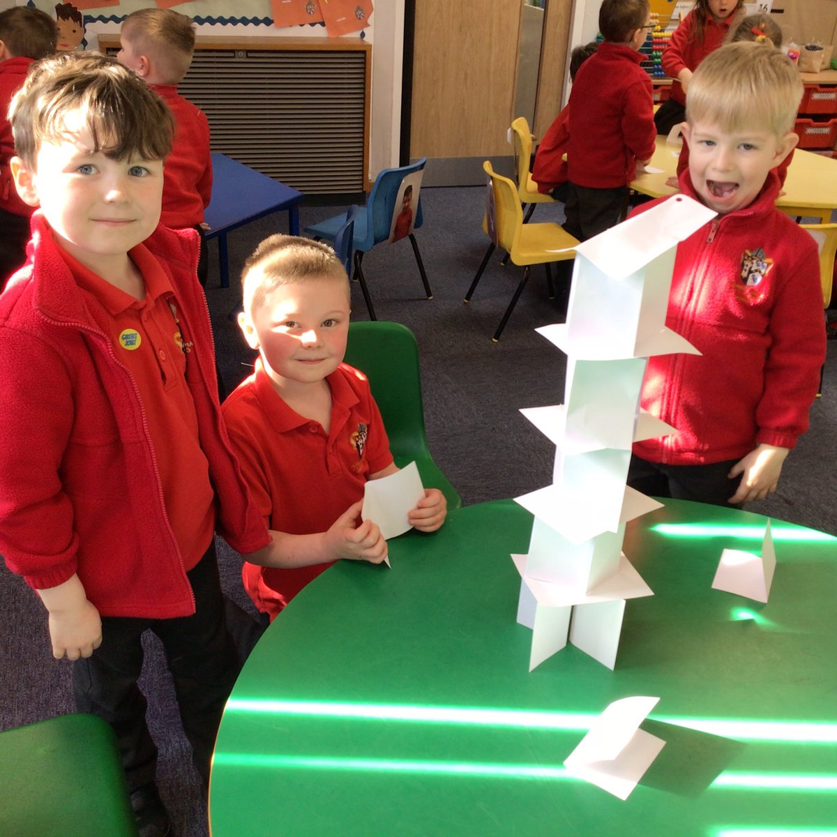 Foundation loved the STEM Challenge Index Card Tower. The children had a chance to demonstrate their teamwork and leadership skills. Good job 👍 Foundation. Thanks Kirkby Woodhouse <a href="/Aspire_MAT/">Aspire Multi Academy Trust</a> for sharing our findings and evaluating our STEM challenge together on zoom too.