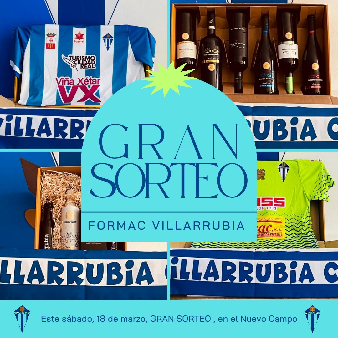 VXVILLARRUBIACF's tweet image. 📌 Este finde tenemos...

👌 PLA-NA-ZO

3️⃣ Partidos en el Nuevo Campo 🏟️

🎁 SORTEAZO

🤍💙 Camiseta
💚💙 Camiseta
🍷 3 estuches de vino
🫒 1 estuche de aceite

🍷 #CooperativaElProgreso
🏗️ #Formac