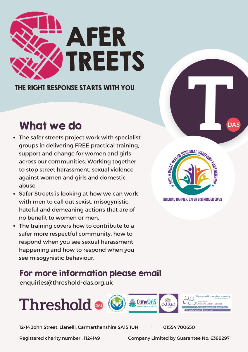 Excellent feedback from the Safer Streets training session this morning!

If you'd like to receive training or find out more, then please get in touch with us - enquiries@threshold-das.org.uk